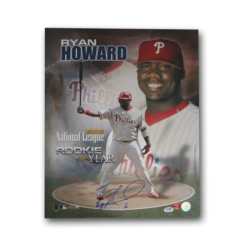 Ryan Howard Autographed/Hand Signed Phillies 16x20 Photo ''ROY Collage''