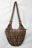 Kenny Ma Bronze Red Carpet Designer Clutch Handbag with Topaz and Siam Red Swarovski Crystals