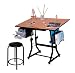 Martin Ashley Art-Hobby Table with Stool, Black with Cherry Top, 23-1/2-Inch by 35-1/2-Inch Size Surface