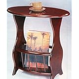 Traditional Cherry Finish Tea Table w/Magazine Rack
