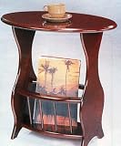 Traditional Cherry Finish Tea Table w/Magazine Rack