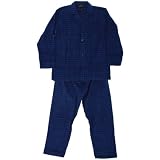 Hanes Classics Navy with Electric Blue Checks Flannel Pajamas for Men
