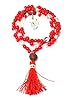 Coral Crystal Rudraksha Prayer Beads Yoga Meditation Japa Mala with Om Pendant