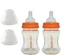 Thinkbaby Twin Pack Baby Bottles, Orange, 2 Pack, 5 Ounce