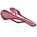 Codream Carbon Fiber 3K Glossy Light Weight Anatomic Relief MTB Mountain Bike Road Bicycle Saddle Seat (Red)