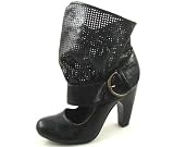 Qupid Ankle Mesh Pumps Black Tabu-36