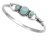 Sterling Silver Bangle With Turquoise