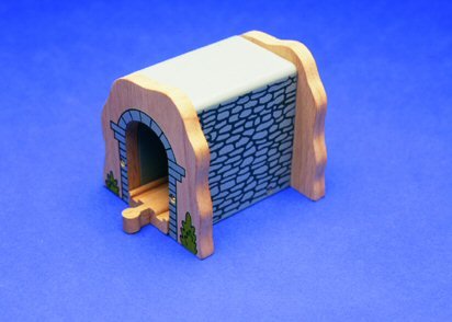 Childrens Toyshop  Toys : Wooden Train Track Accessories - Grey Stone Tunnel (compatible with other leading brands) - Bigjigs Rail