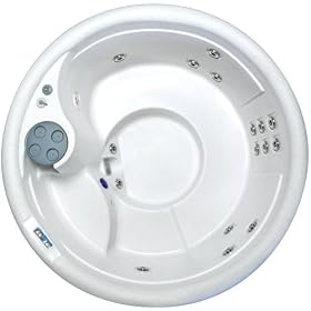 AquaTerra Spas Harmony LX Ozone Spa with 17 SS Jets, Arctic Shell/Redwood Skirt