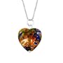 Murano Glass Sterling Silver Bead Multi Color Millefiori Flower Heart Pendant