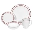 Corelle Livingware 16-Piece Dinnerware Set, Service for 4, Classic Cafe Red