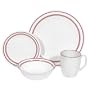 Corelle Livingware 16-Piece Dinnerware Set, Service for 4, Classic Cafe Red