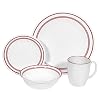 Corelle Livingware 16-Piece Dinnerware Set, Service for 4, Classic Cafe Red