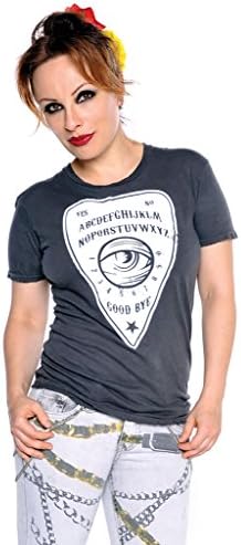 Women's Angry Blossom Ouija Vintage Worn T-Shirt Charcoal L