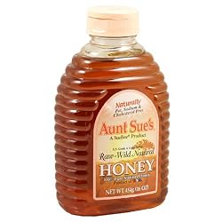 Aunt Sue's Honey, Raw-Wild Natural, 16-Ounce Container (Pack of 6)