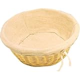 Wicker Basket with Removable Cloth Round - 90x220x220mm - ideal as a fruit bowl or bread basket offering great table presentation