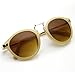 zeroUV - Vintage Inspired Round Horned Rim P-3 Frame Retro Sunglasses (Creme Amber)