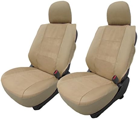 Leather Vinyls With Suede Inserts 2 Front Car Seat Cover Cushions GMC 168 Tan