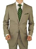 Slim Fit Signature Collection 2 Button Italian Modern Fit Business Suit Sharkskin Taupe