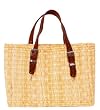 Moroccan Straw Summer Beach / Shopper / Tote Bag 17"L x 6"W x 12"H