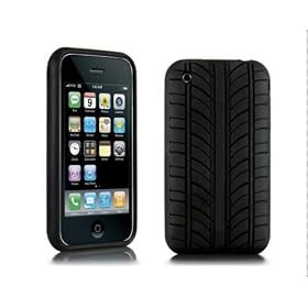 Black Tyre Tread Rubber Case Cover for iPhone 3G 3GS: Cell Phones &amp; Accessories