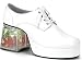 Mens White Disco Floating Fish Pimp Costume Shoes