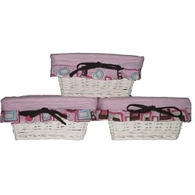 Nursery-To-Go 3-Piece Wicker Storage Basket Liner