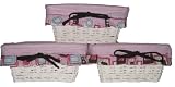 Nursery-To-Go 3-Piece Wicker Storage Basket Liner in Chocolate Delight
