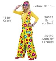 Flower Power Hose 1 tlg. Damen Fasching Kost&uuml;m Gr. M - XXL