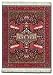 Fiberlok 4 Piece Set Art Deco Sarouk CoasterRugs, Hand Washable Coaster Pad & Desk Protector.
