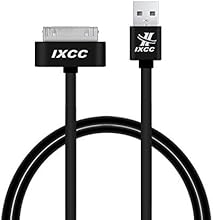 [Apple MFI Certified] iXCC &reg; 2 PCS White and Black 3ft (THREE FEET) 30 pin Sync Charge Data Cable for iPhone 4, 4s / iPad 2, 3 / iPod 1, 2, 3, 4, 5, 6 USB SYNC Cable Charger Cord [30pin Cable]