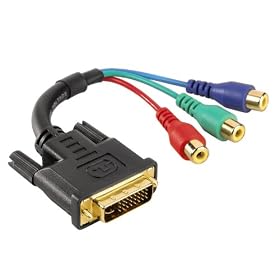 Adapter DVI-I - 3 RCA YUV Plugs