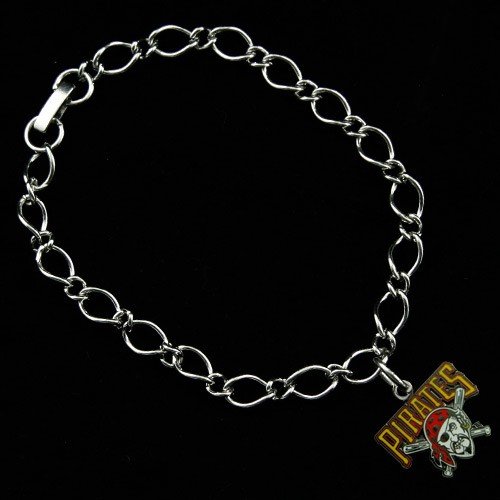 Pittsburgh Pirates Ladies Silver-Tone Charm Bracelet
