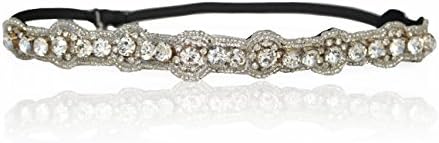 Bridal Crystal Thin Rhinestone Diamond Headband Adjustable Non-slip Comfortable for Wedding
