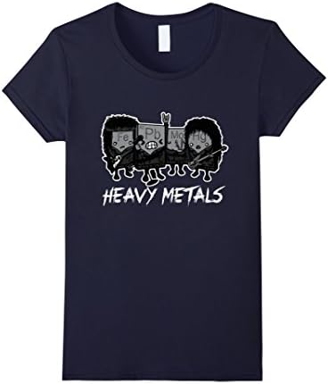 Women's Heavy Metals T Shirt | Funny Chemistry Music T Shirt Small Navy