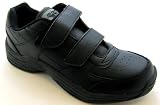 Hi Tec Boys Legend Wide Hi-tec Plain Black Velcro Trainers