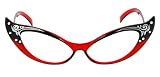 84602 Vintage Cat Eye Glasses Red/Black 50's or 60's