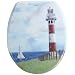 Wenko 18904100 WC-Sitz Leuchtturm - rostfreie Edelstahlbefestigung, Duroplast
