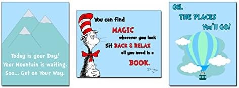 PrintPros Dr. Seuss Kid's Room/Nursery Decor (Blue)