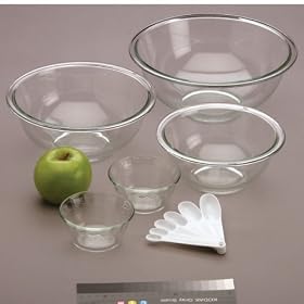 Pyrex Prepware 6-piece Prepware Set, includes1-each 1quart bowl, 1 1 2 quart bowl, 2 1 2... by Pyrex