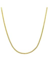 14 Karat Yellow Gold 1.8-mm Hollow Diamond-cut Flat Wheat Chain (18 Inch)