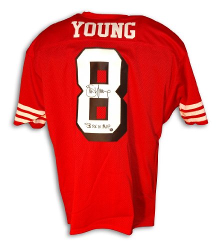 Steve Young Autographed San Francisco 49ers Red Jersey Inscribed 
