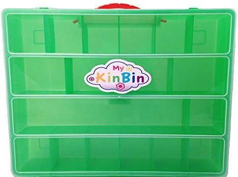 Green Shopkins Compatible Storage Case, My KinBin Organizer, Portable Storage Container, Fits Over 200 Characters, Sturdy, Lightweight Carrying Case