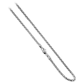 Nickel Free Italian Sterling Silver Antique Finish 2.5mm Popcorn Chain 16" Necklace