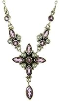 Silver Ladies Fancy Amethyst and Pearl Necklet
