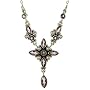 Silver Ladies Fancy Amethyst and Pearl Necklet