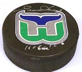 Autographed Gordie Howe Puck - HOF COA - Autographed NHL Pucks