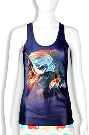 Massa Women Digital Print Tight Stretch Tank Rhinoceros (One Size, Rhinoceros)