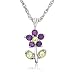 Sterling Silver Peridot and Amethyst Flower Pendant