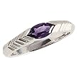 14K White Gold Marquise Shape Purple Amethyst Ring